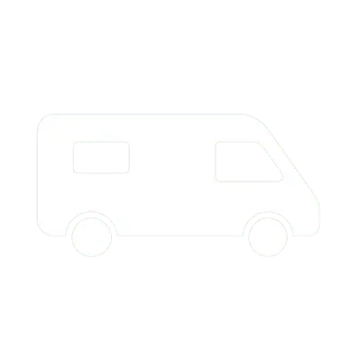 Komplett glattes integriertes Wohnmobil ohne sichtbares Fahrerhaus