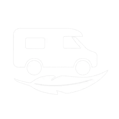 Wohnmobil Silhouette mit einer Feder